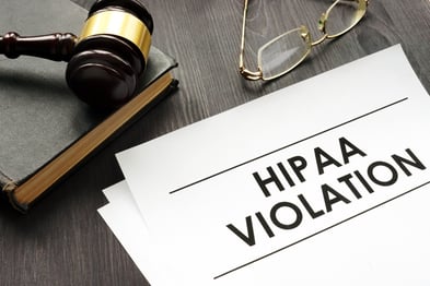 9 HIPAA violations - paper with gavel