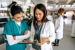 Doctors consulting. Article discusses the ultimate physician credentialing checklist.